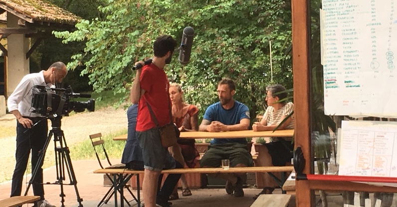 Back stage programma TG1 a tutto green cascina santa brera