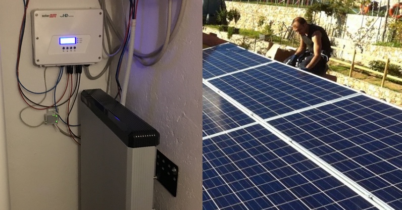 Sistema di accumulo abbinato a impianto fotovoltaico, entrambi installati da ènostra